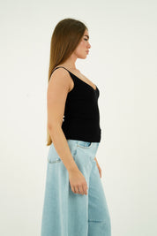 TOP COSTINE NERO