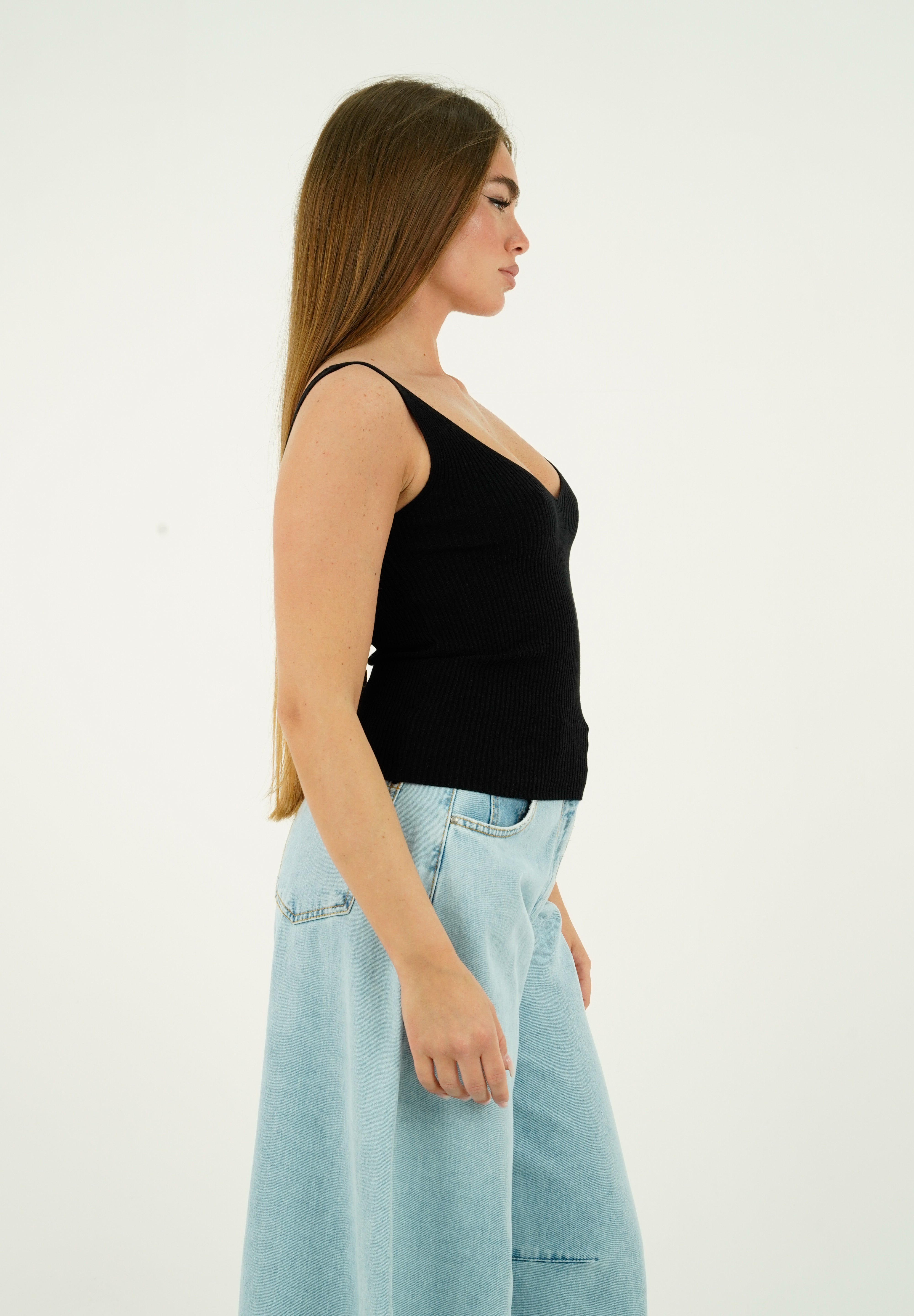 TOP COSTINE NERO