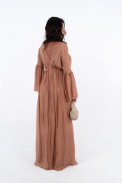 DRESS SETA CARAMELLO