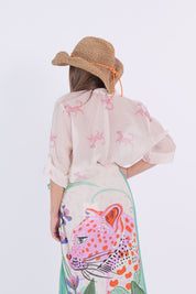 CAMICIA MUSSOLA LEOPARDO ROSA