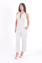 PANTALONI CAPRI POIS PANNA