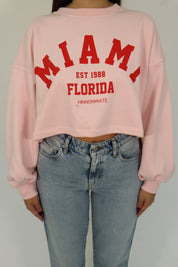 MIAMI CROP OVER NECK SWEATSHIRT