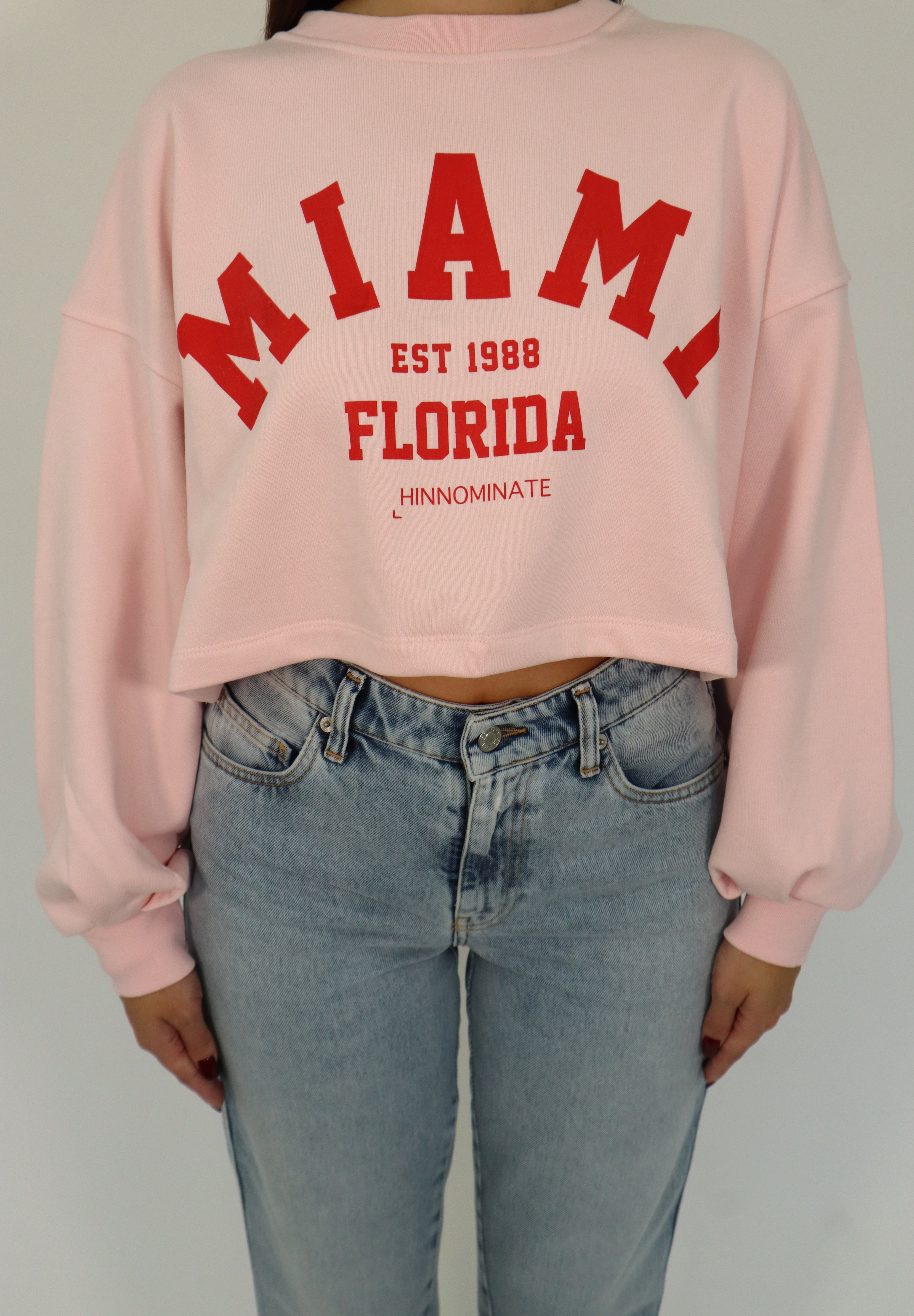 MIAMI CROP OVER NECK SWEATSHIRT