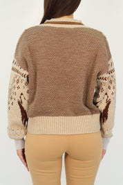 JACQUARD V-NECK SWEATER