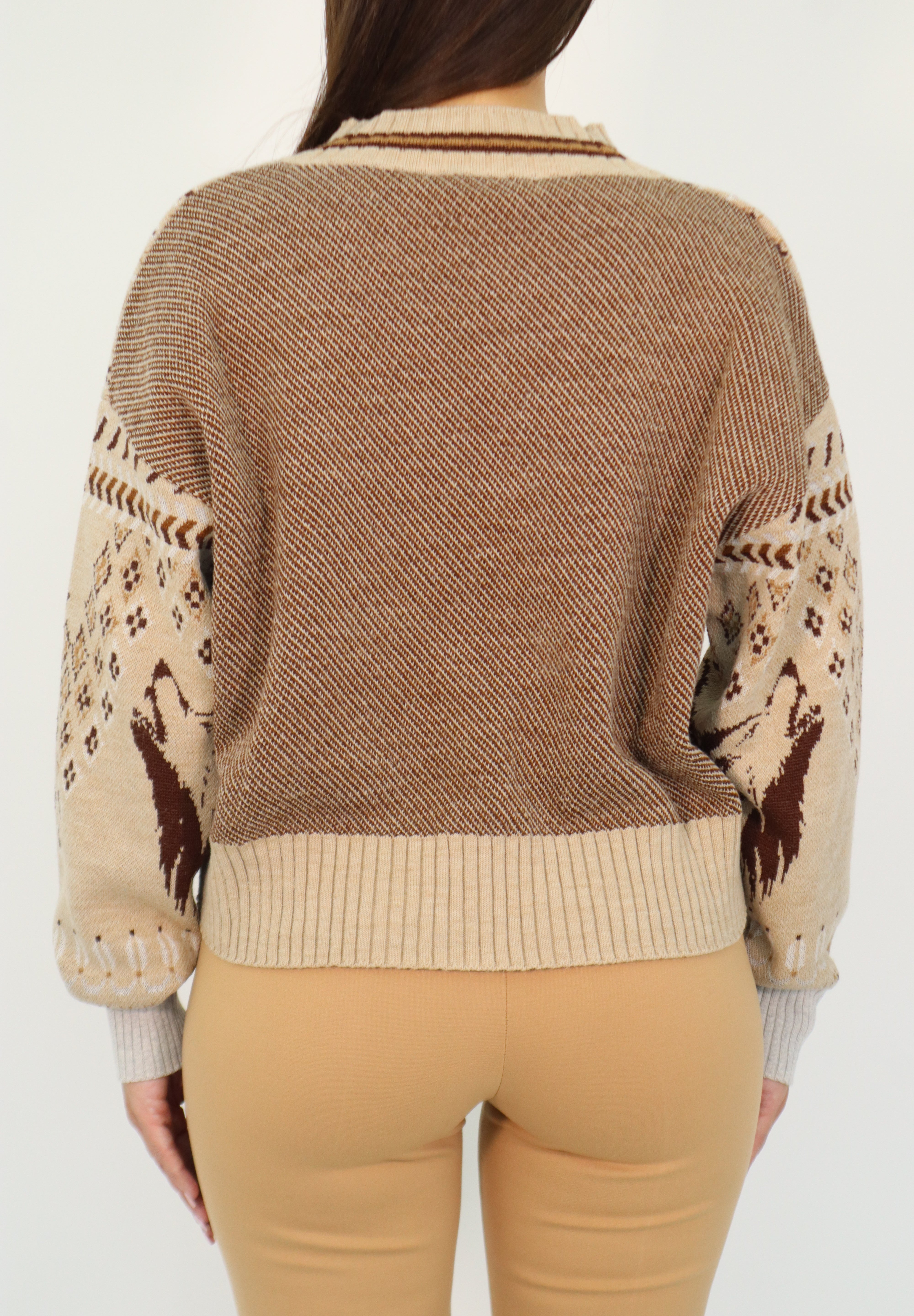 JACQUARD V-NECK SWEATER