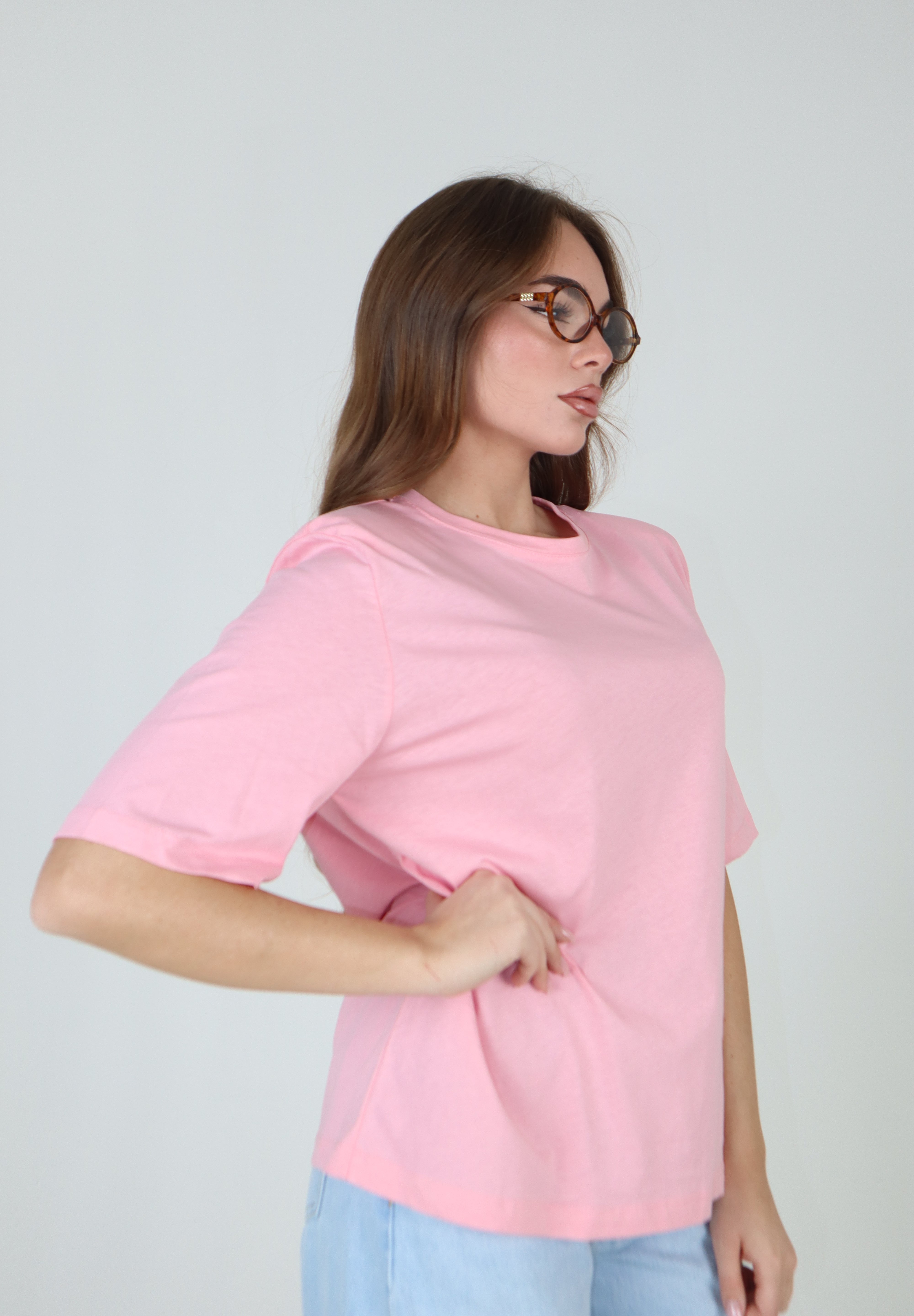 T-SHIRT SPALLINE COLORS ROSA