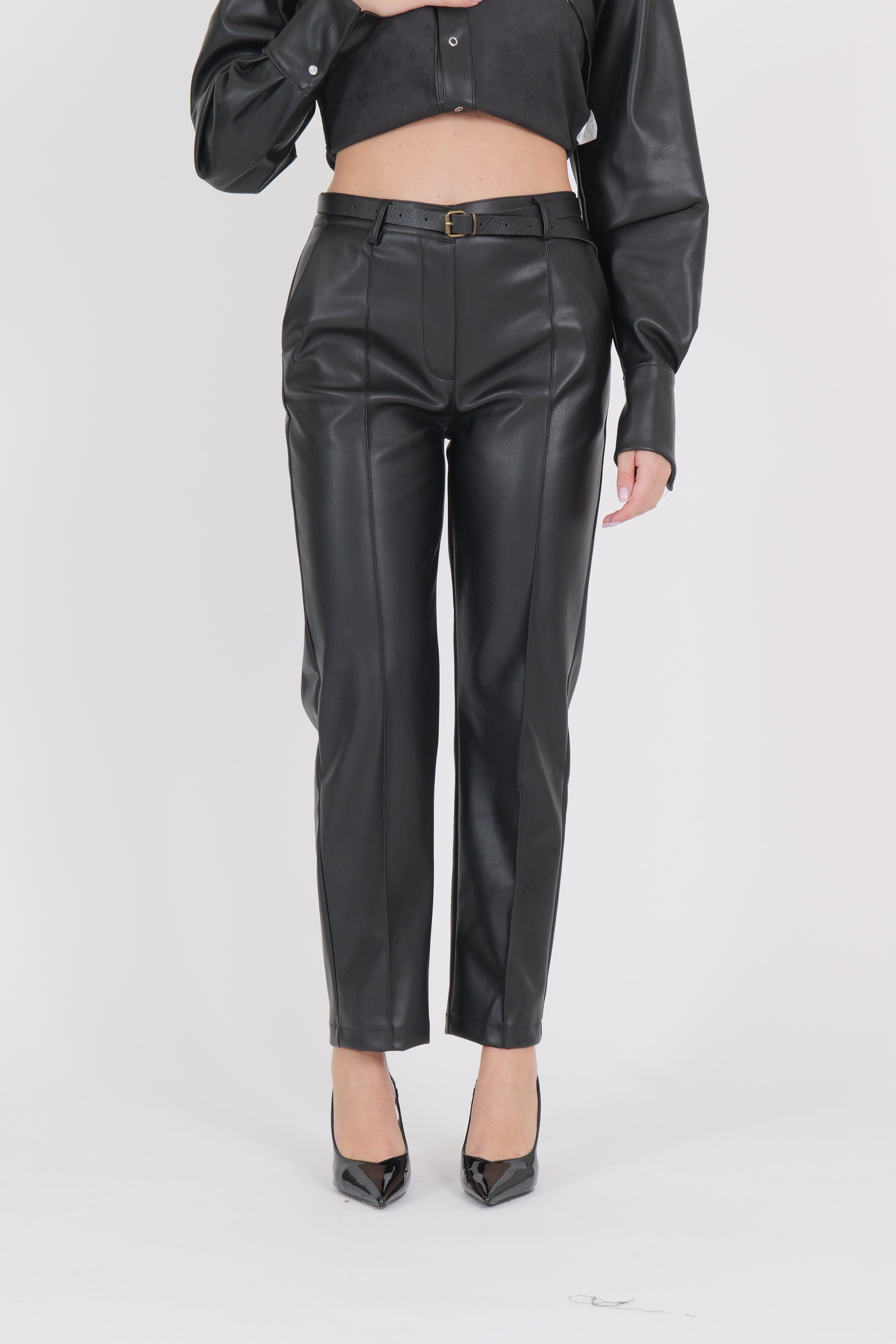 PANTALONE PELLE NERO