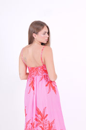 ABITO LEOPARD ROSA/ROSSO