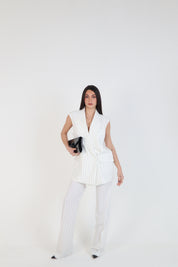 PANTALONE GESSATO WHITE