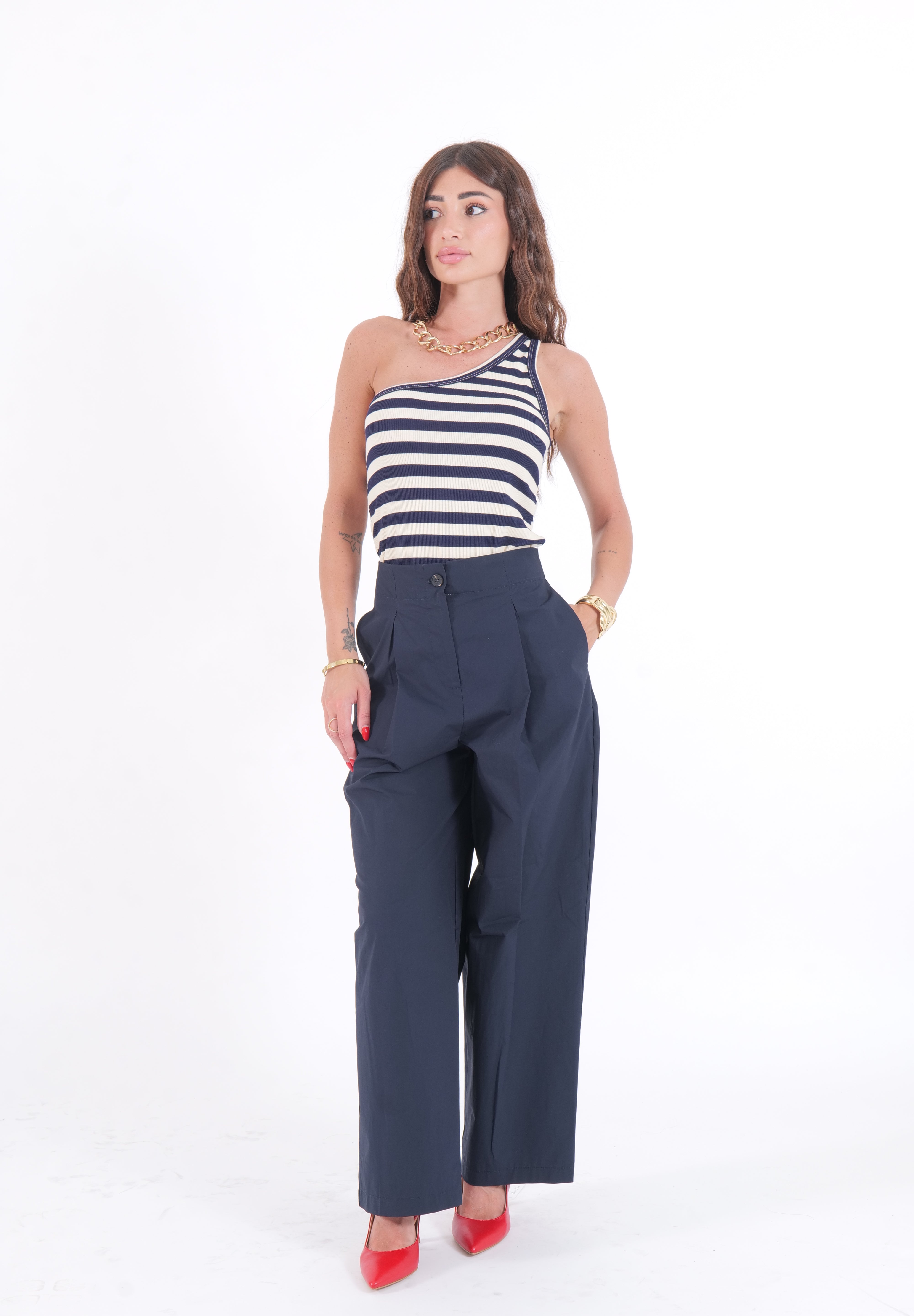 CANOTTA STRIPES BLU