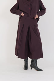 PANTALONE PLISSÈ BORDEAUX