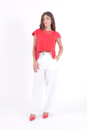PANTALONE COTTON BIANCO