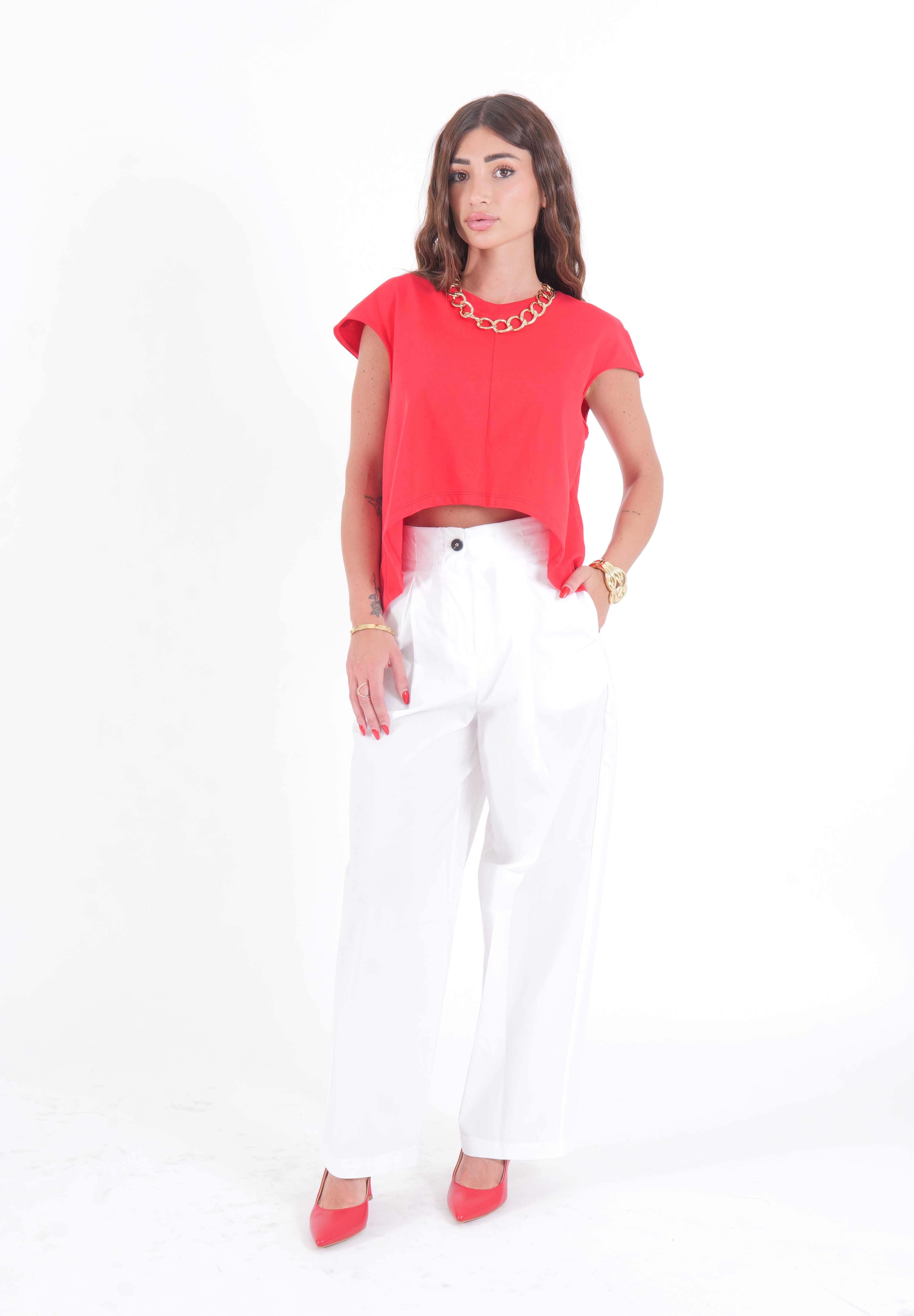 PANTALONE COTTON BIANCO