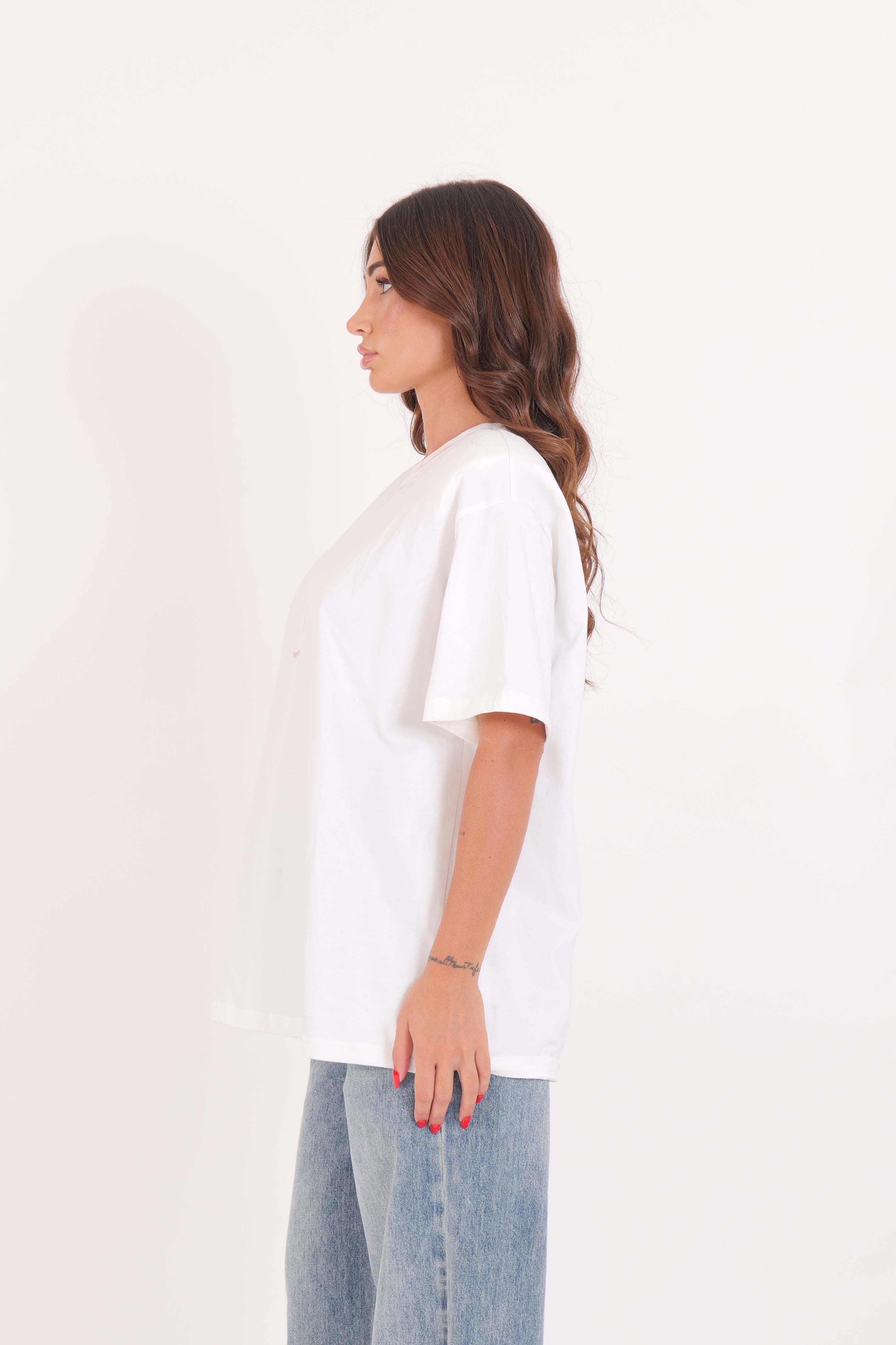 T-SHIRT NEW MOON BIANCO/ROSA