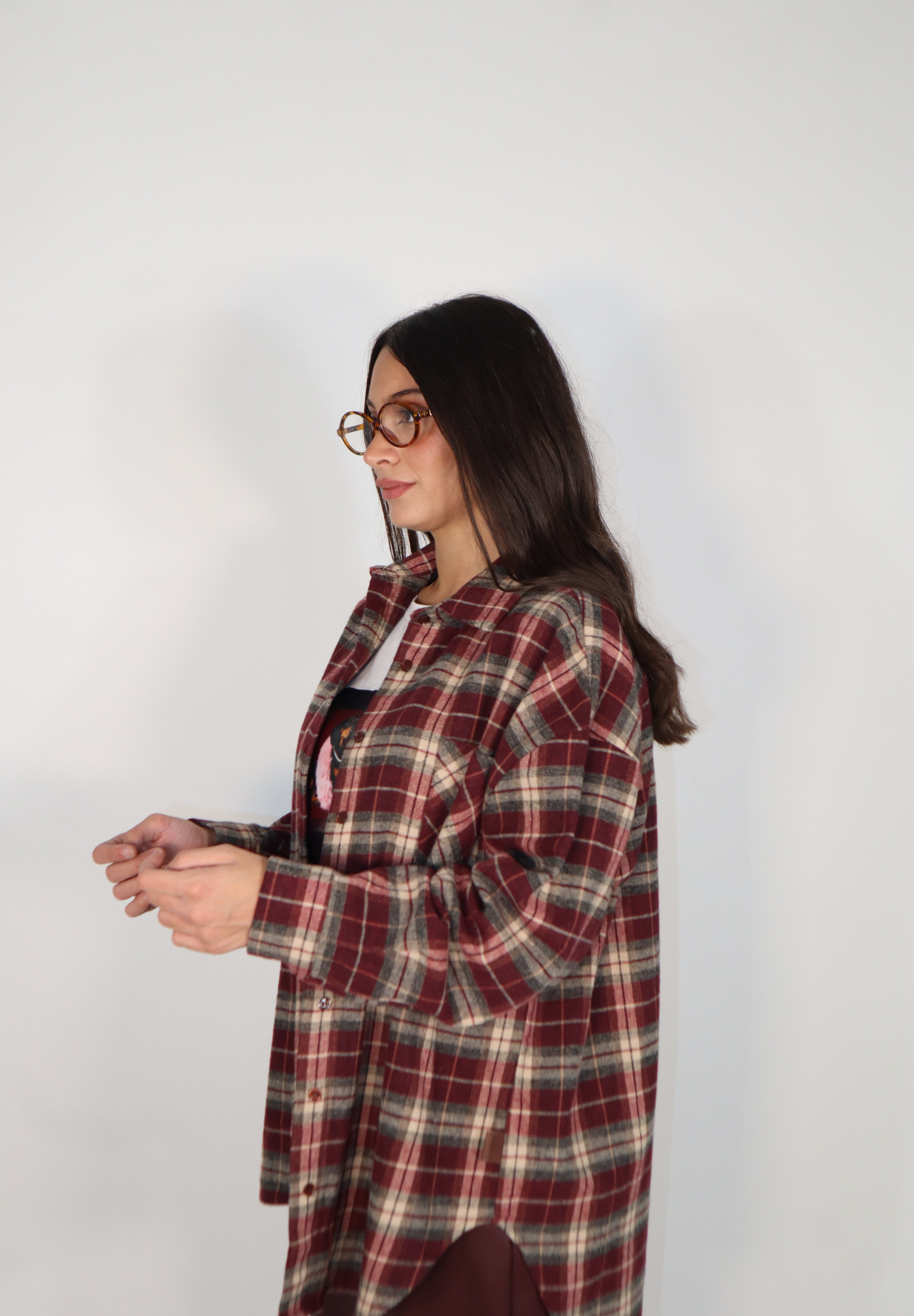 CAMICIA QUADRI BURGUNDY