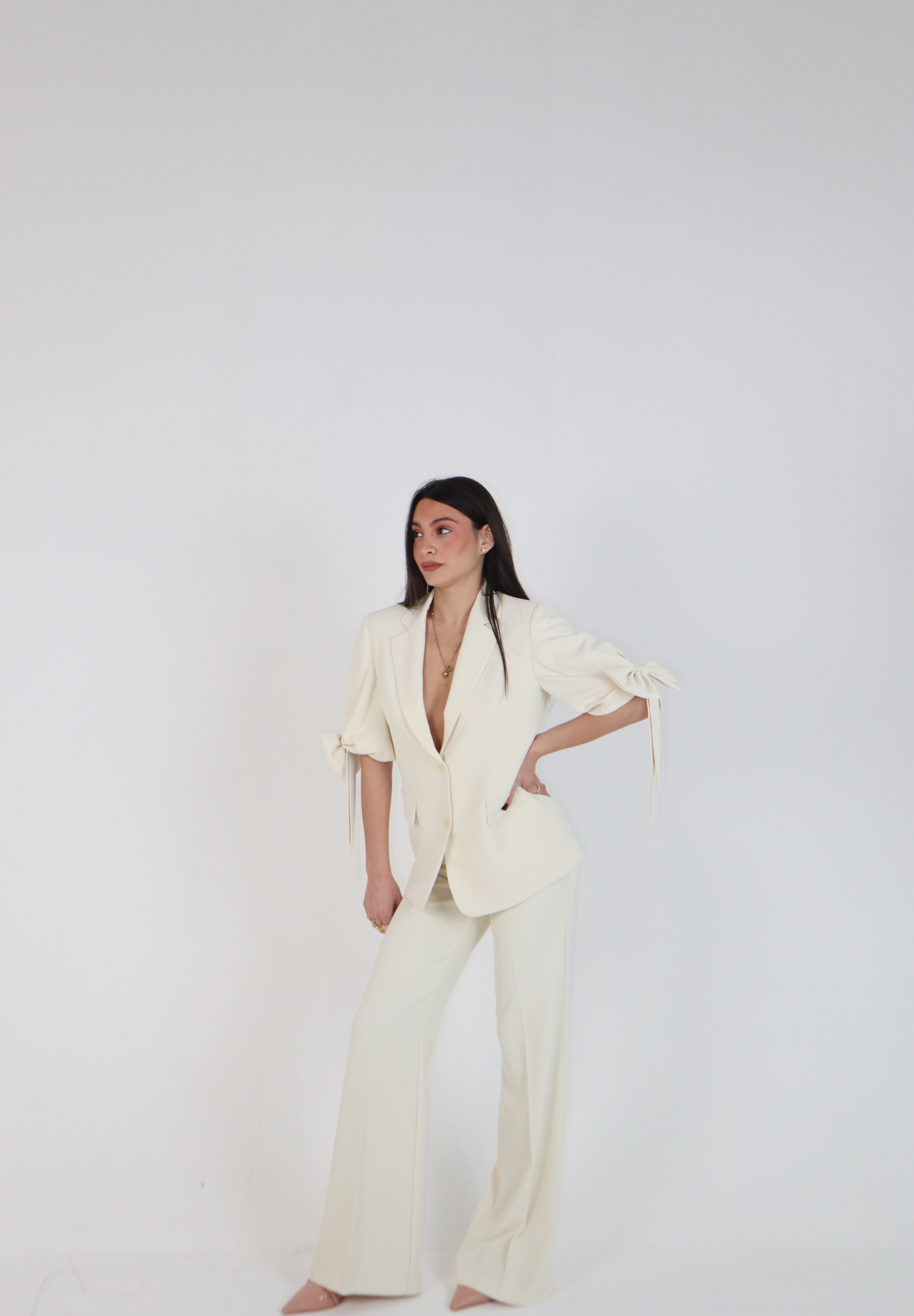 PANTALONE FLAKE BIANCO