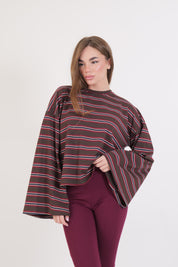T-SHIRT LINES MORO/BORDEAUX/BLU/PANNA