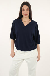 MAGLIA SCOLLO V BLU