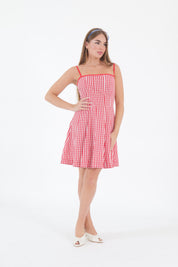 MINI DRESS VICHY ROSSO