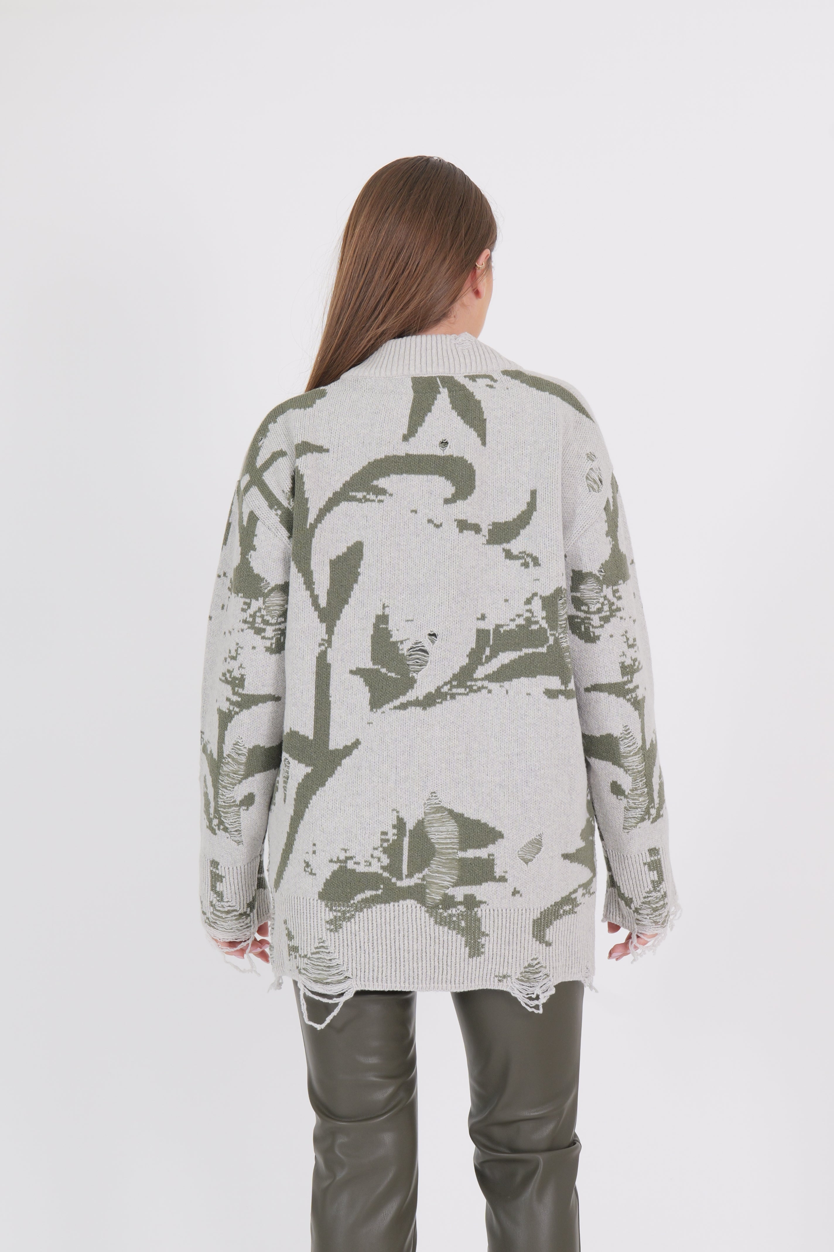 CARDIGAN AKEP VERDE/BIANCO