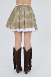 GONNA RICAMATA MILITARE