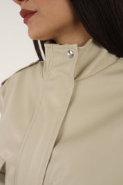 GILET LEATHER MILK