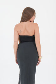 TOP CORSETTO ROSE NERO