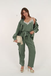PANTALONI CUPRO MILITARE