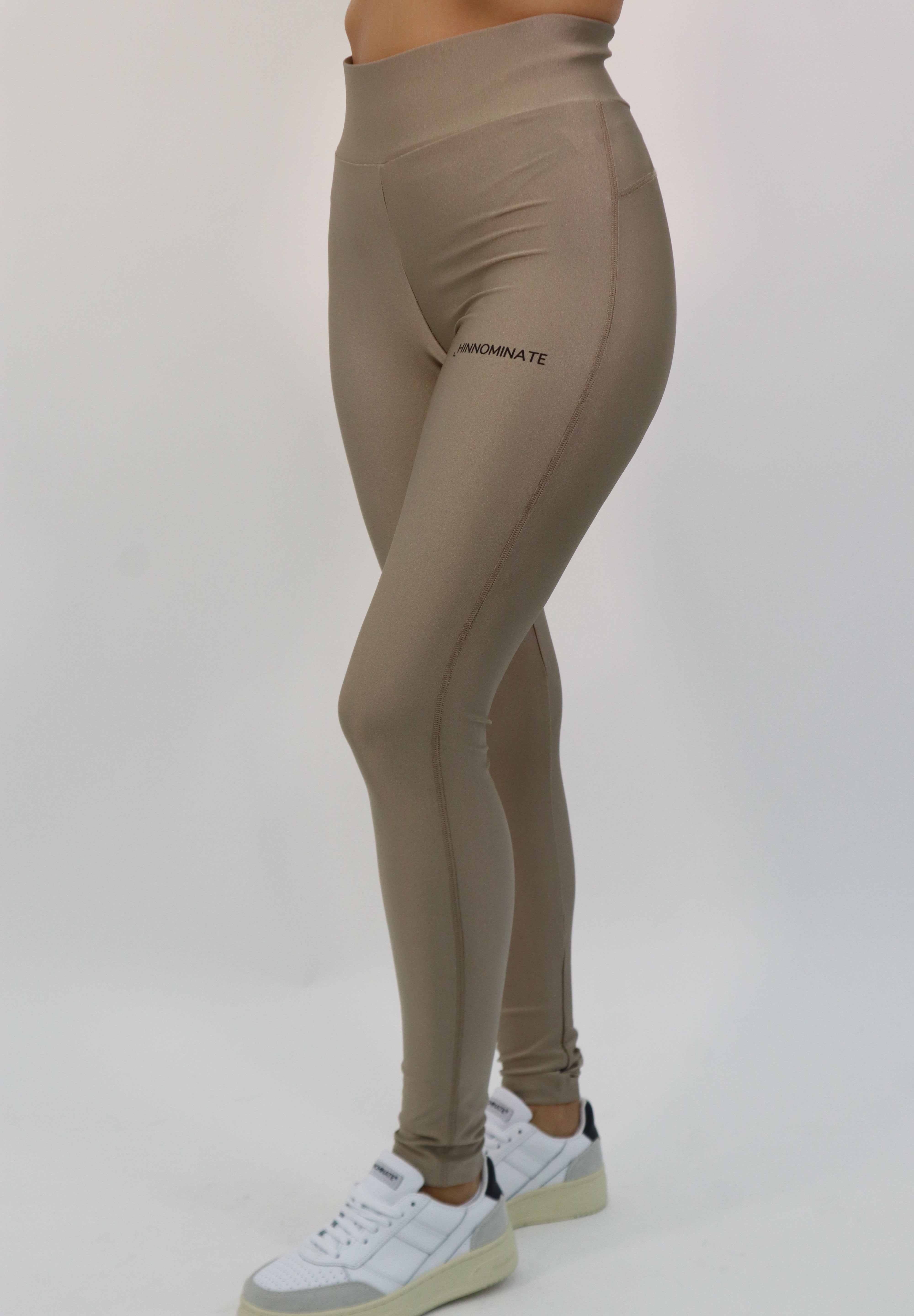 SHINY LYCRA LEGGINGS WITH SIDE PRINT