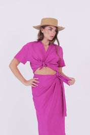 CAMICIA MEZZA MANICA MAGENTA