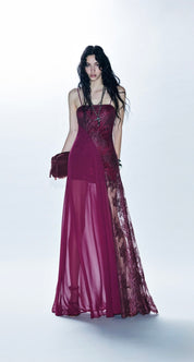 LONG DRESS NOA BURGUNDY