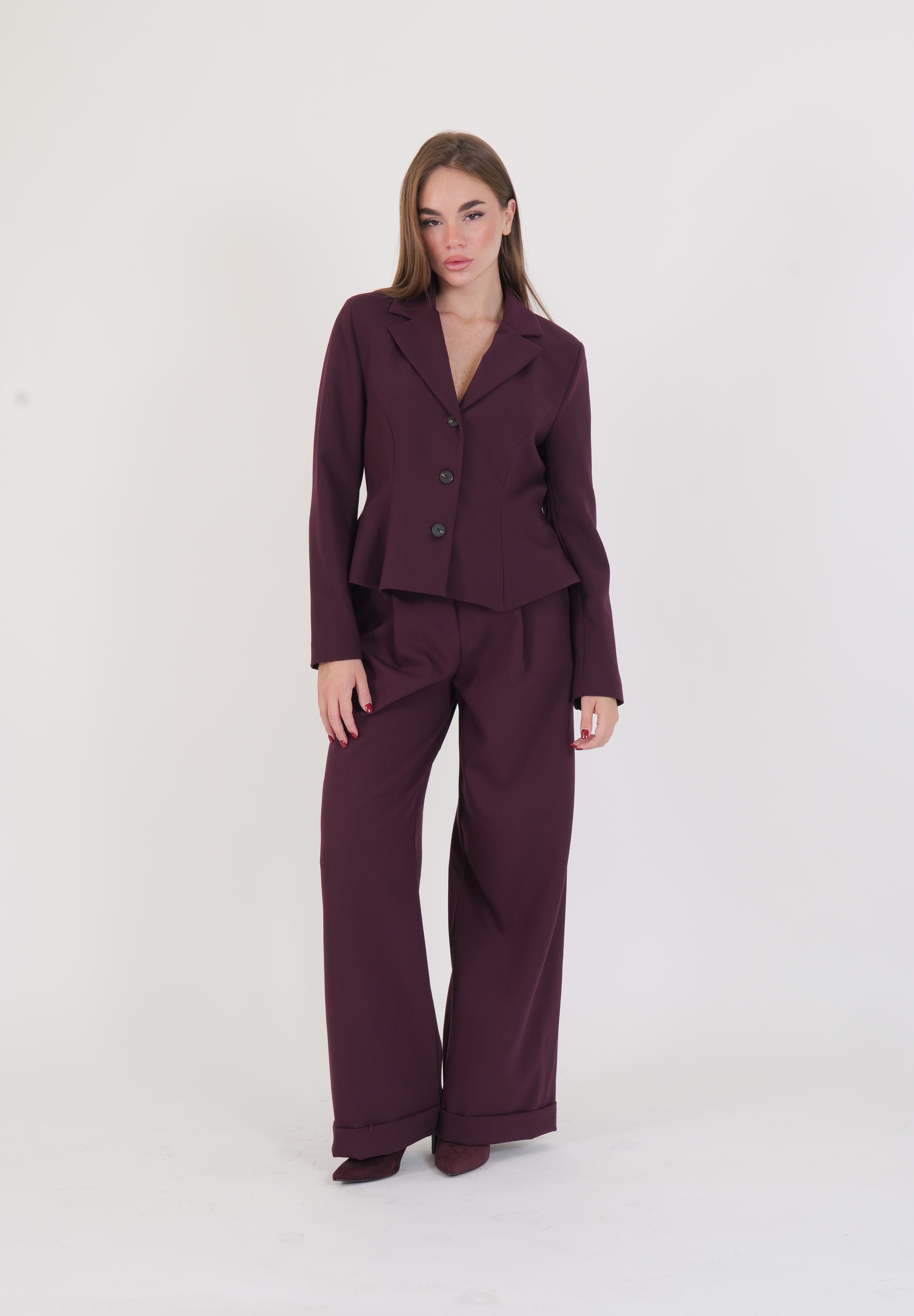 PANTALONE WINE WIDE LEG