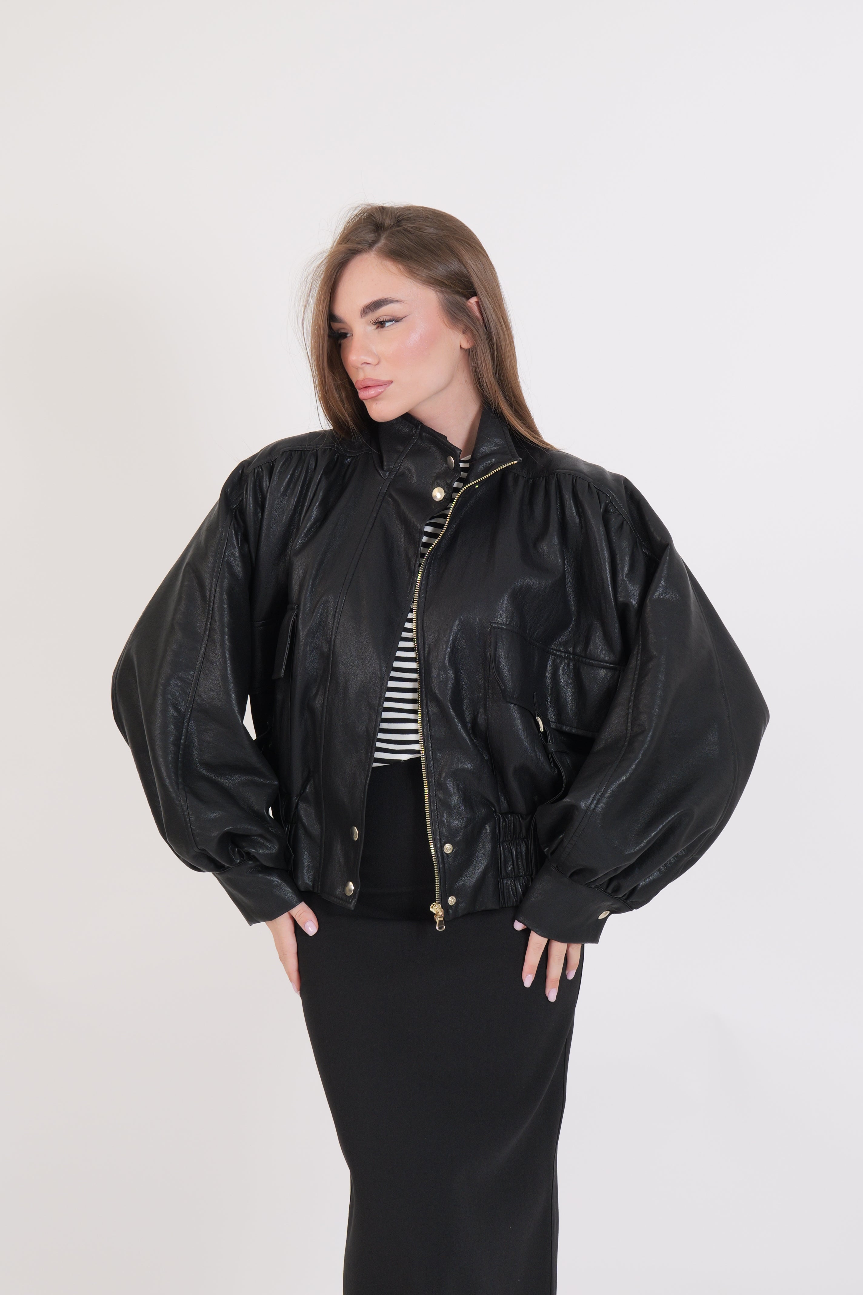 GIACCA IN PELLE NERO