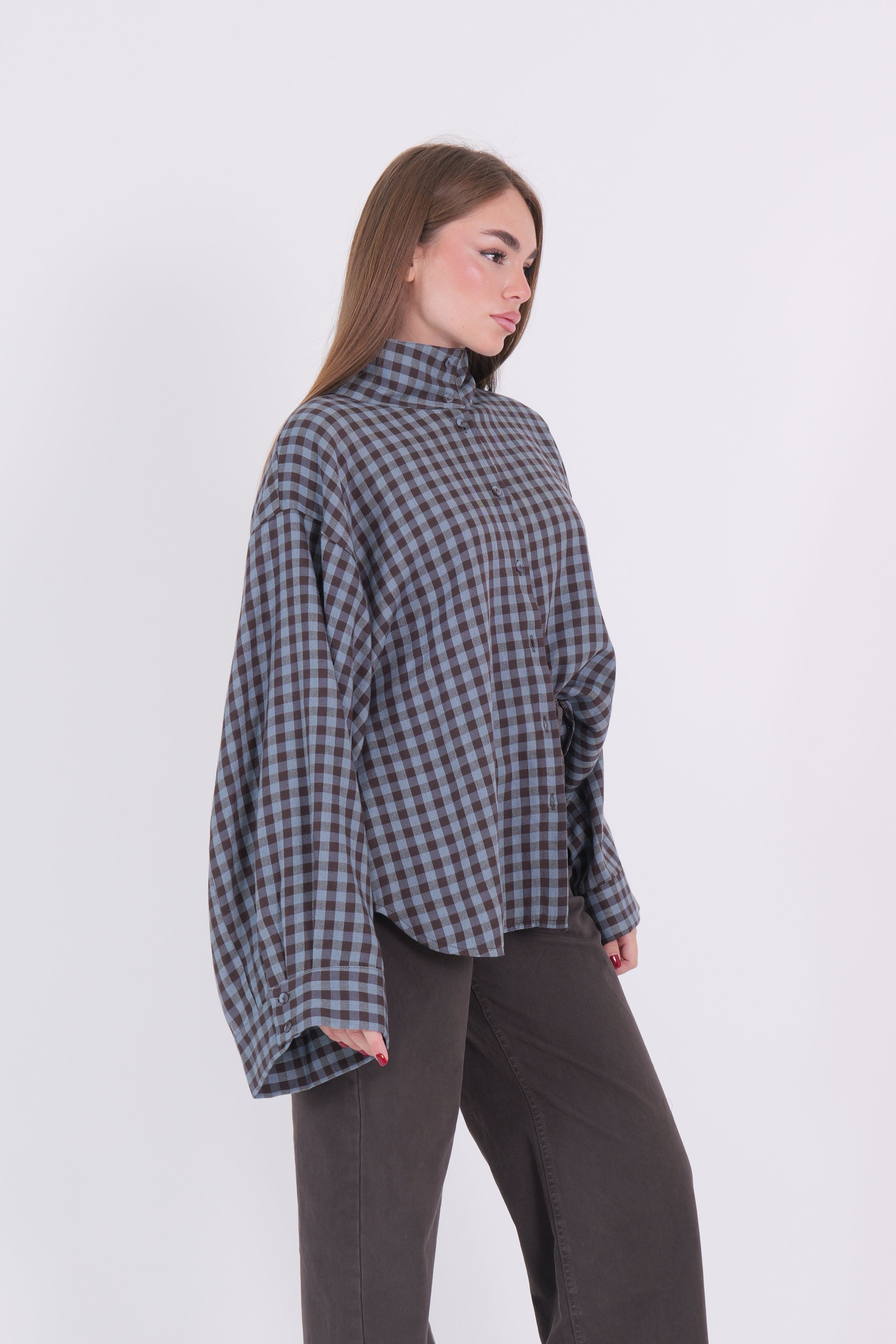 CAMICIA CELESTE/MORO