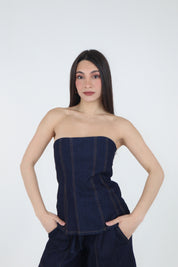 TOP DENIM BLU