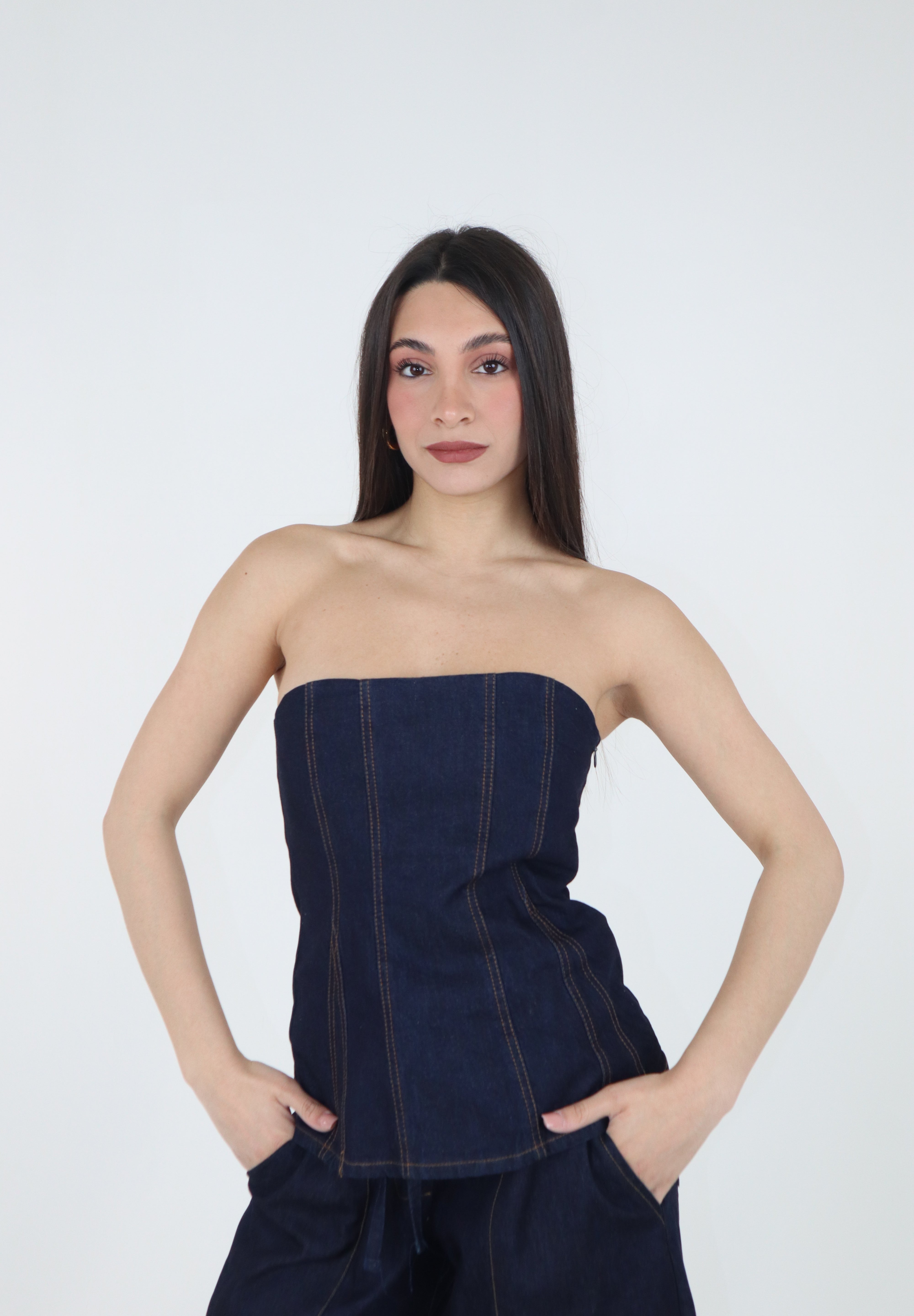 TOP DENIM BLU