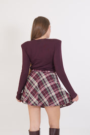 MAGLIA MODAL LANA SPALLINE VINO