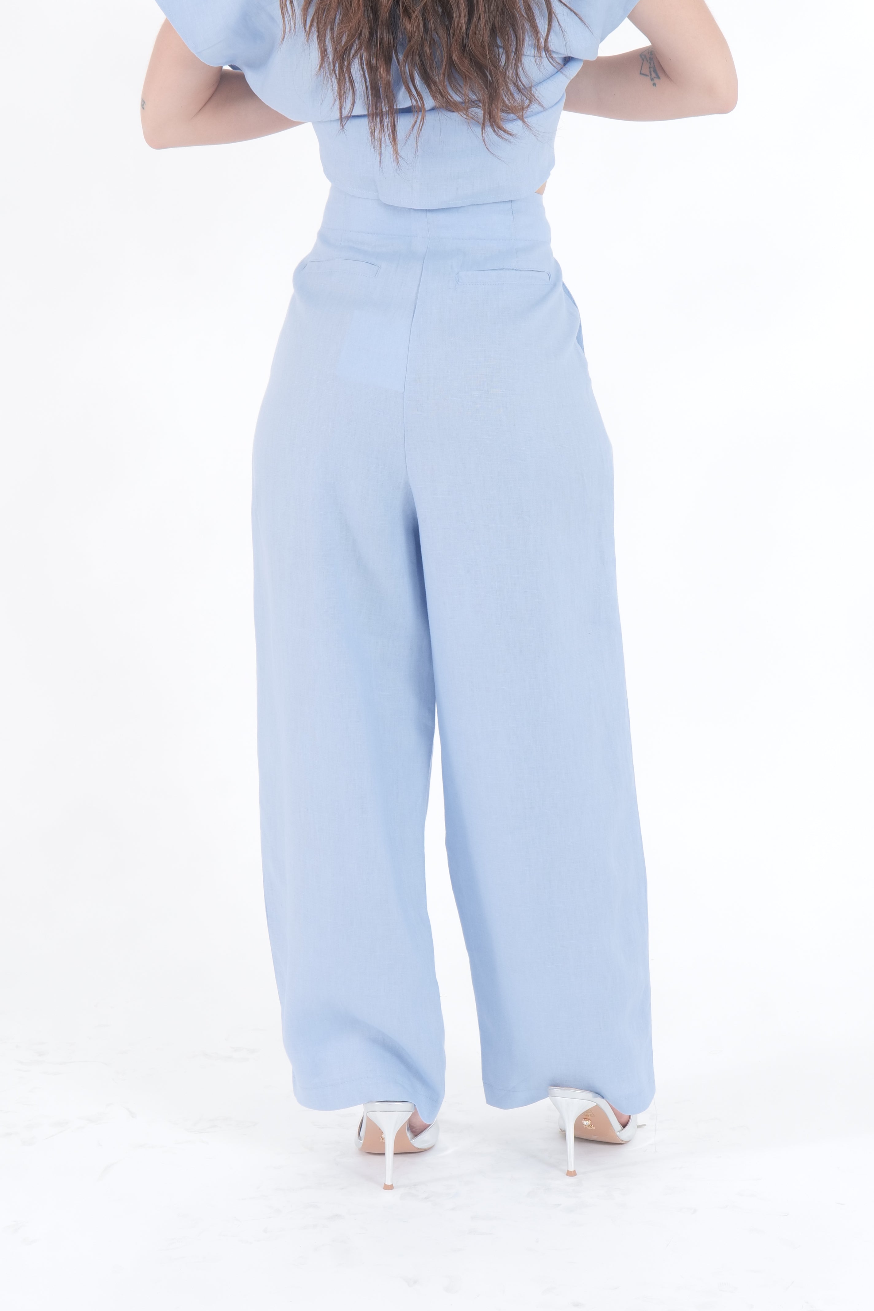 PANTALONE AZZURRO LINEN