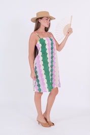 DRESS FANTASY VERDE/ROSA BURRO