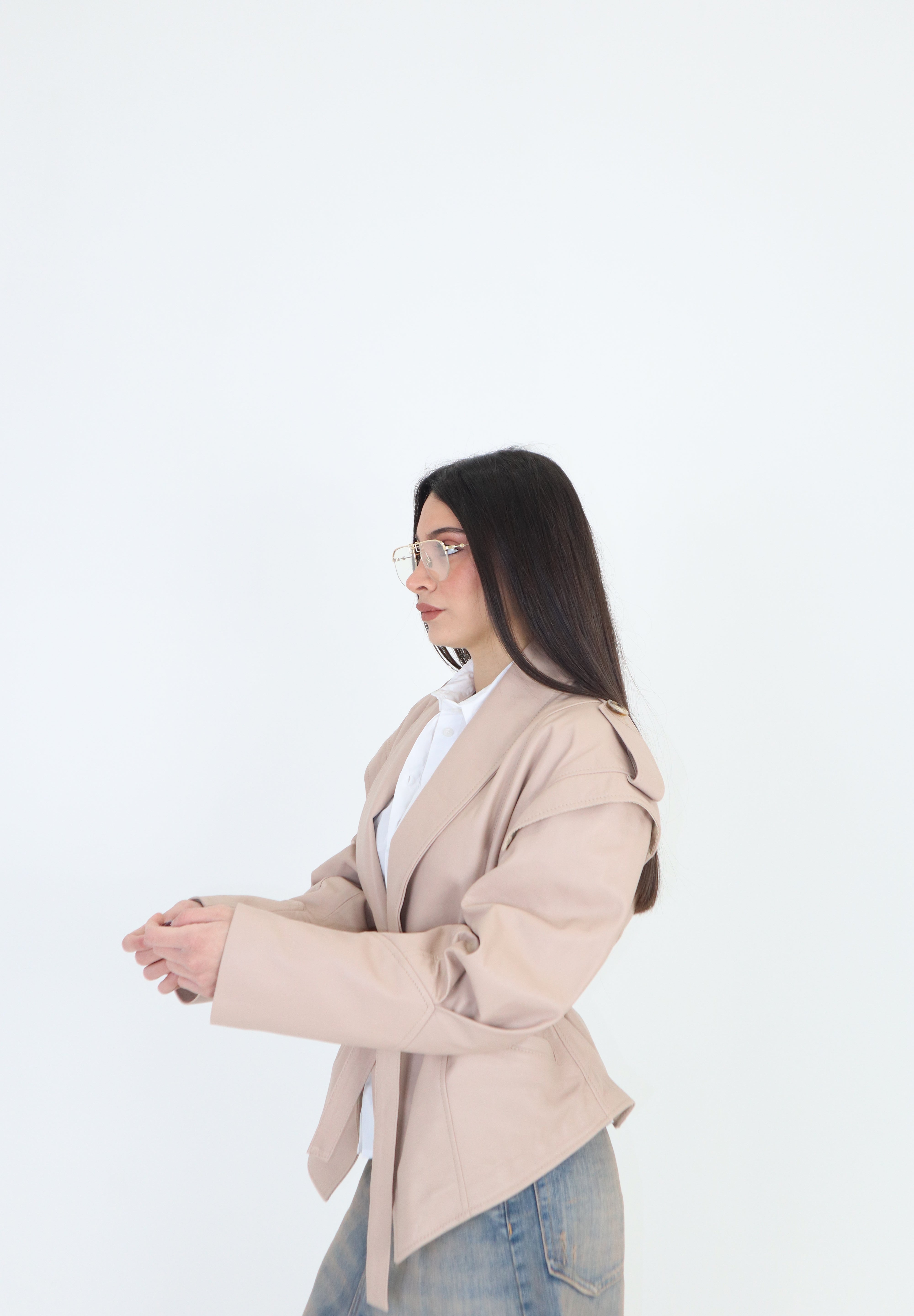 GIACCA IN PELLE PERLA