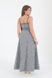 LONG DRESS VICHY NERO
