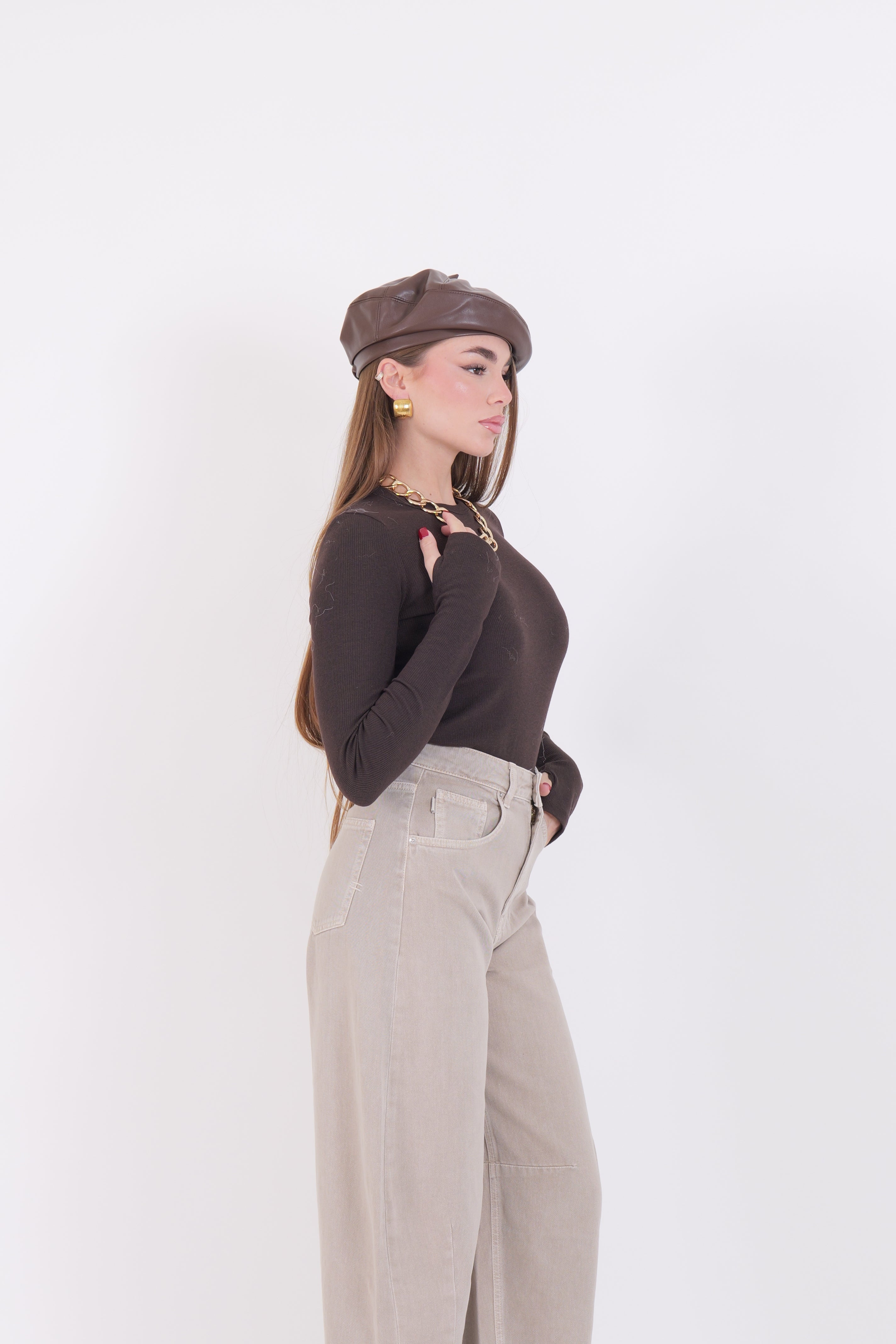 MAGLIA COSTINE MANICA GUANTO MORO