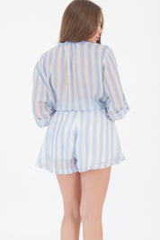 SHORTS FARFALLA PANNA/CELESTE
