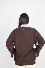 CARDIGAN IN MAGLIA CON FRANGE