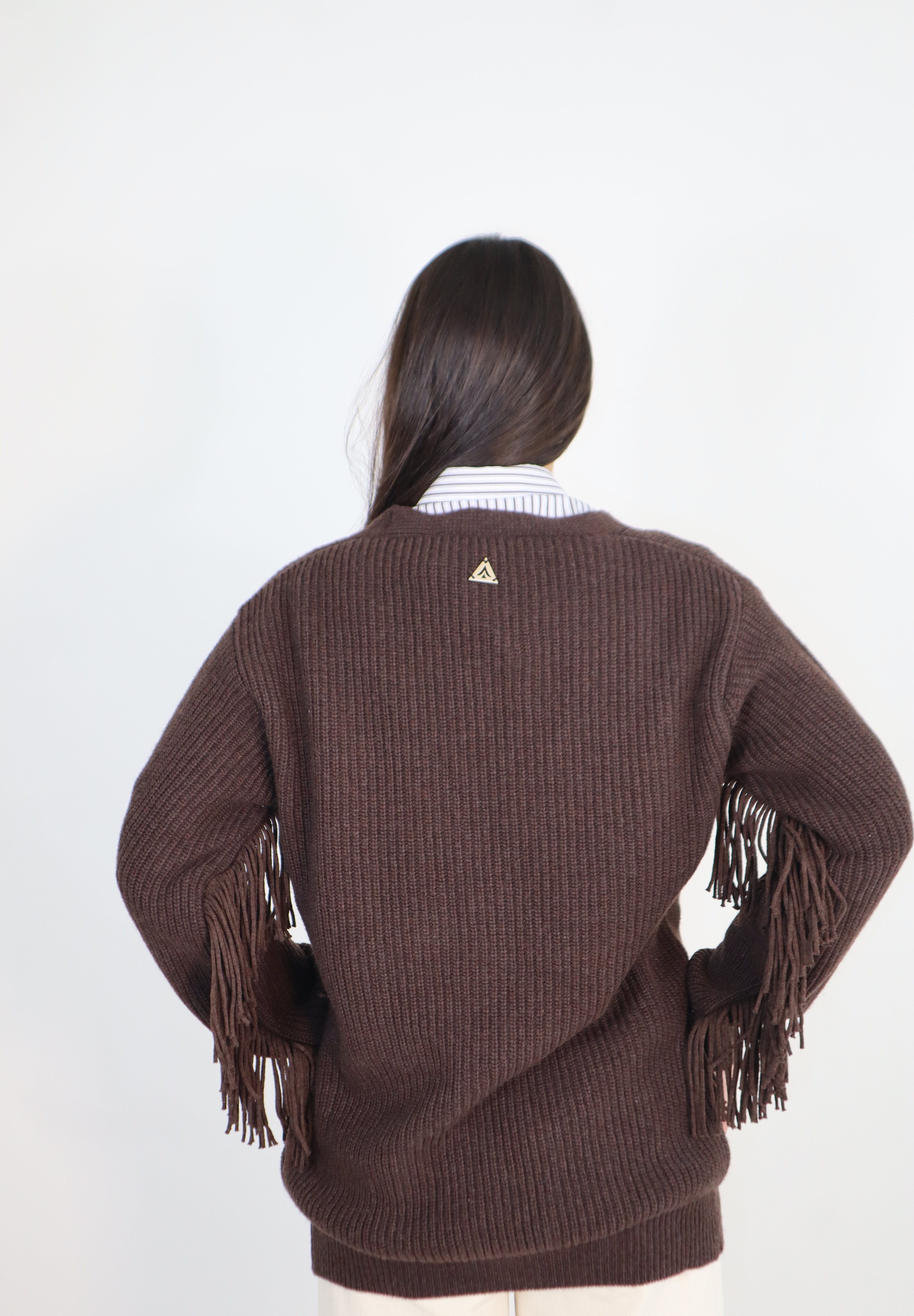 CARDIGAN IN MAGLIA CON FRANGE
