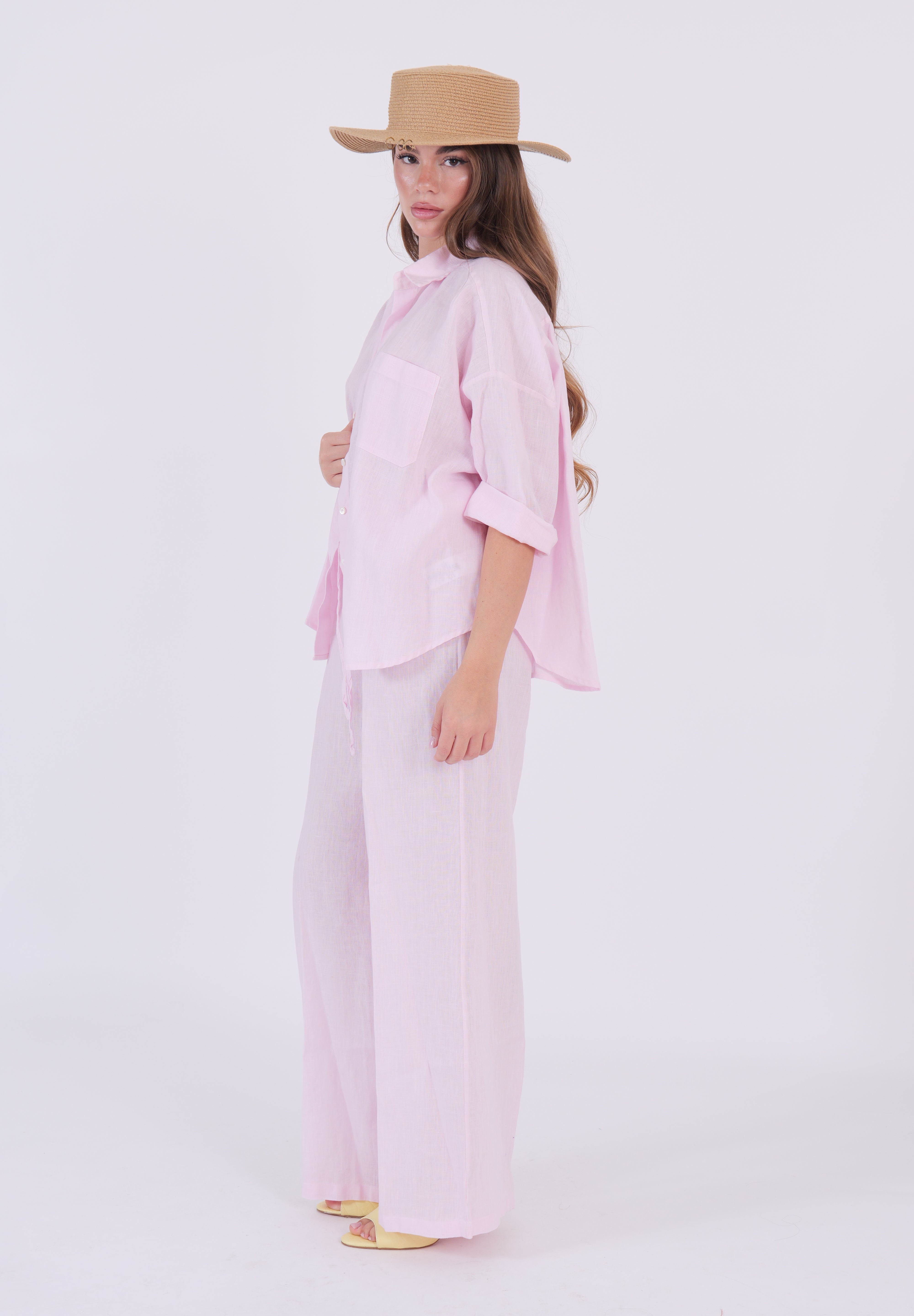 PANTALONE LINO ROSA DIXIE