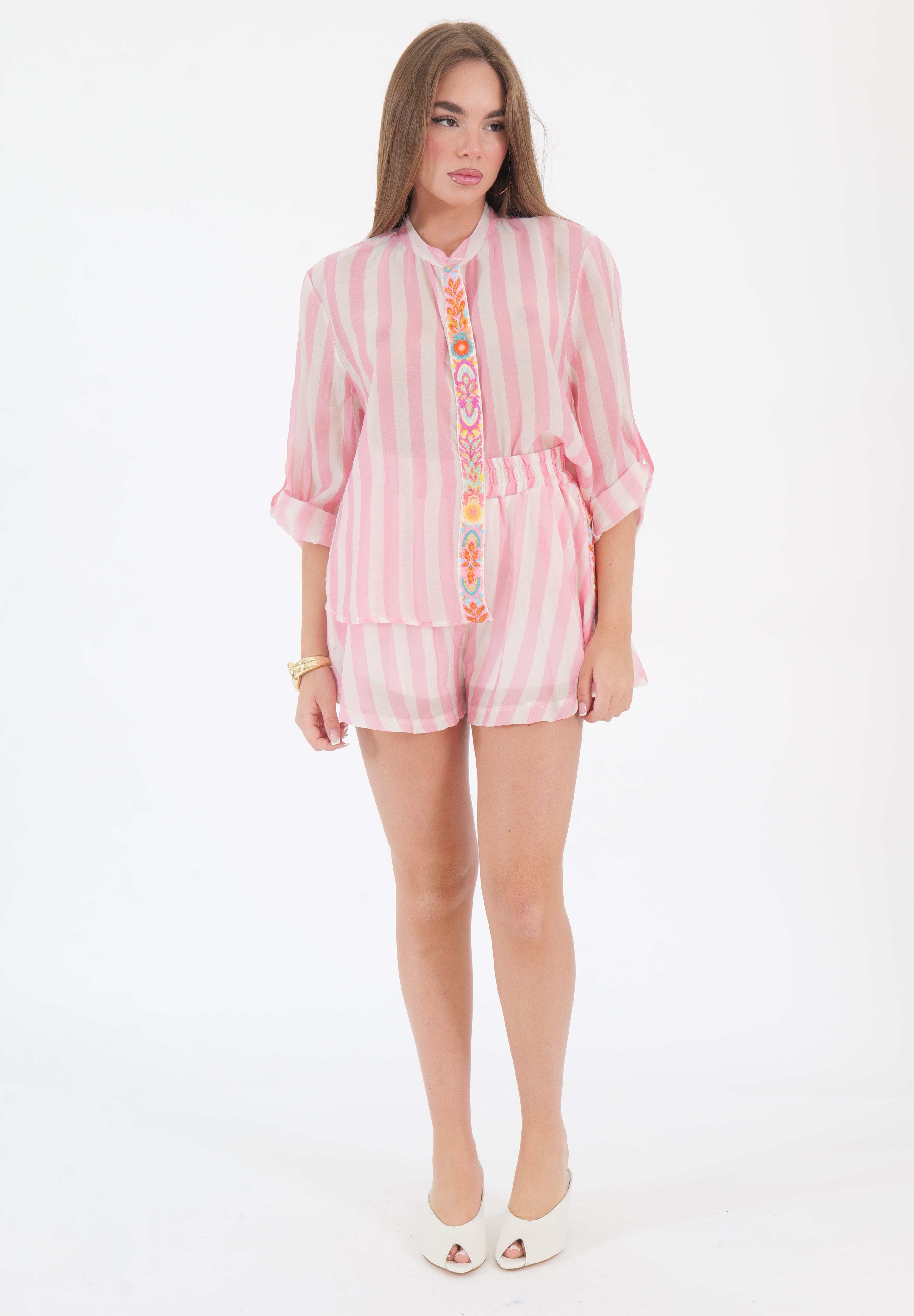 SHORTS FARFALLA PANNA/ROSA