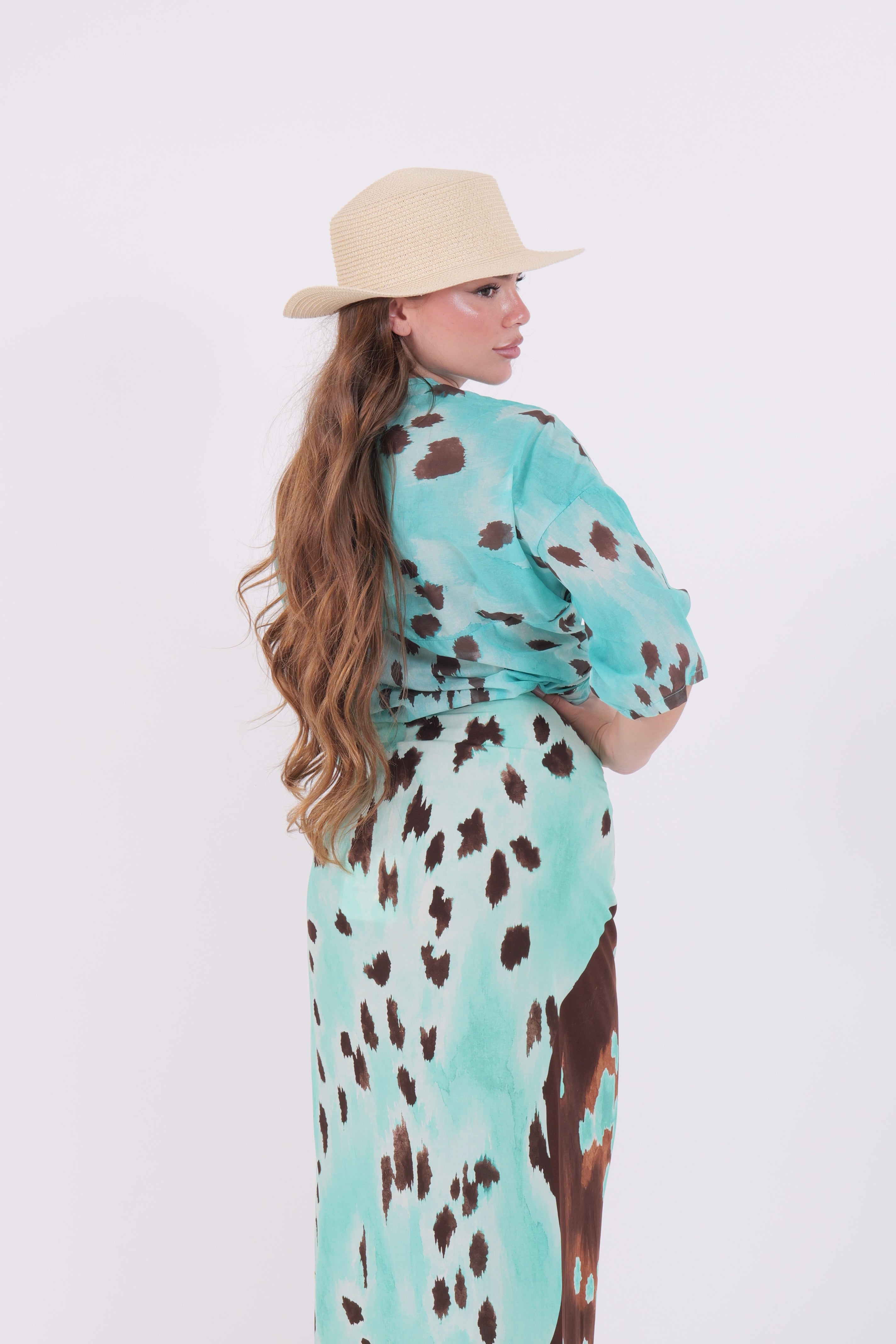 CAMICIA MACULATA AZZURRO