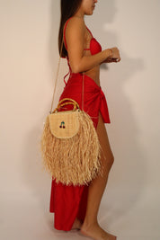 BAG PALMIER FRINGE CHERRY