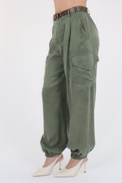 PANTALONE CUPRO VERDE